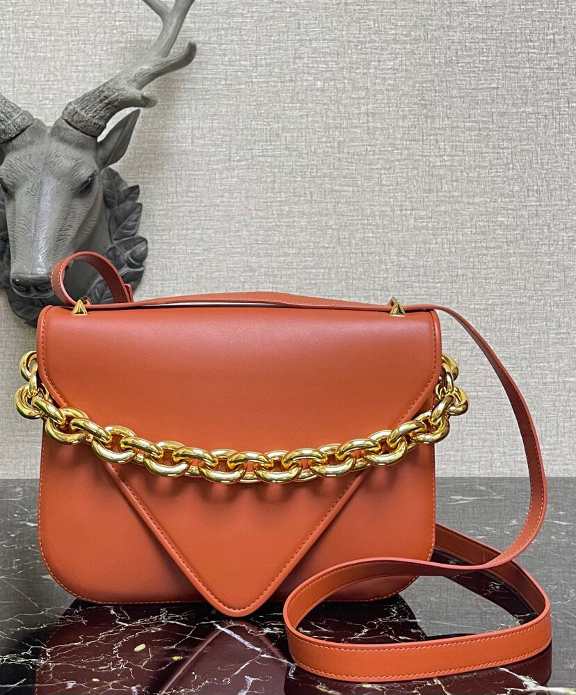 Bottega Veneta Mount Leather Envelope Bag Orange